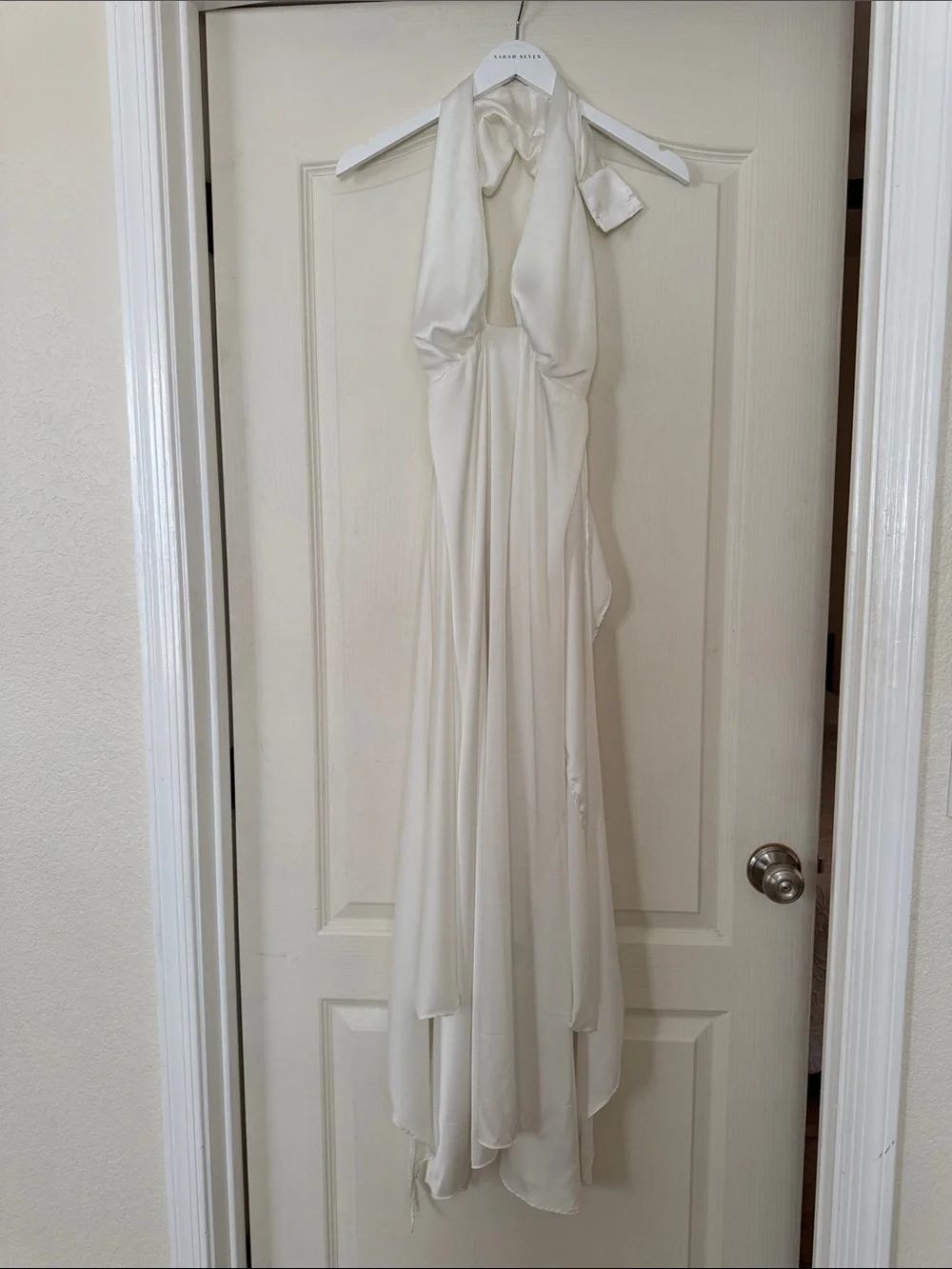 Baobab Collection Ivory Halter Satin Wedding Gown